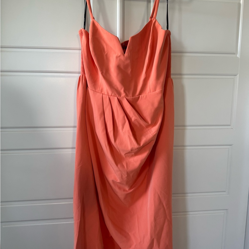 City Chic Strapless Coral Dress